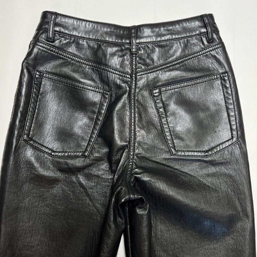 Aritzia Wilfred Melina Vegan Leather Pant SIZE 2 Black High Waist Straight Leg - Picture 7 of 12